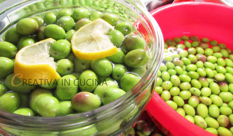 Olive verdi (Pasole) in acqua