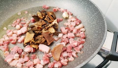 Tripoline con pancetta e funghi porcini ricetta di Creativaincucina