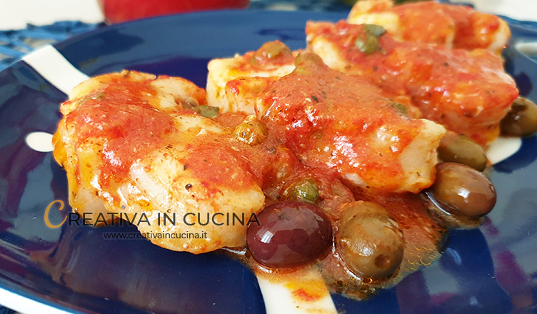 Coda di rospo con olive e capperi ricetta di Creativa in cucina