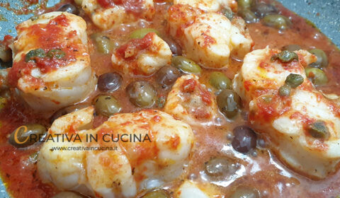 Coda di rospo con olive e capperi ricetta di Creativa in cucina